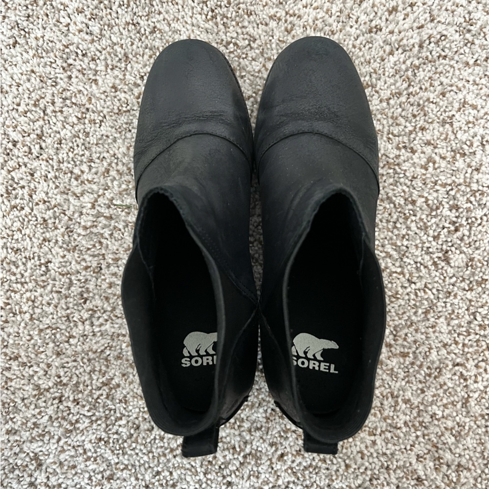 Sorel Black Leather Ankle Booties - Picture 6 of 10